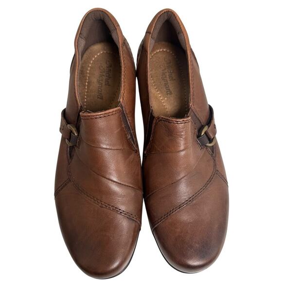 Michel Meynard Richmond Platform Wedge Clogs Brown Leather Comfort Heels Sz 8 W - Picture 2 of 10